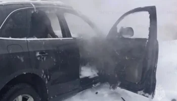 В Калужской области на трассе М3 сгорел автомобиль